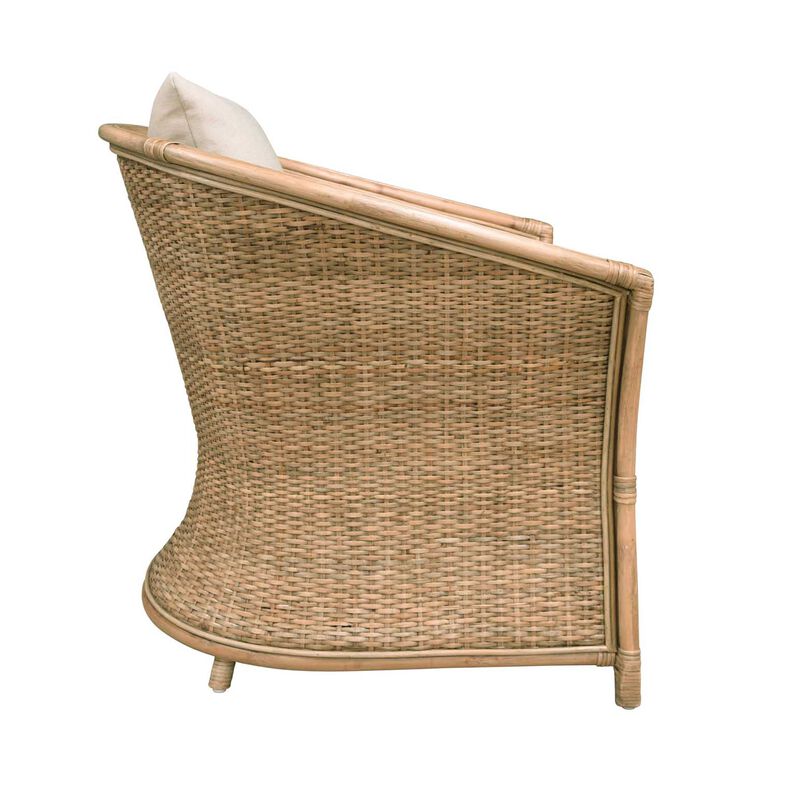 Plantation Amara Armchair With Cream Seat & Scatter Cushion -Washed Natural image number 3